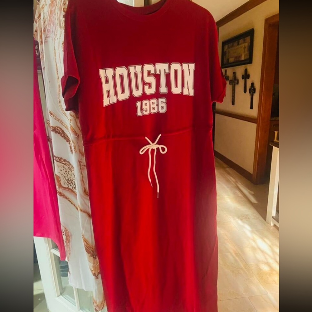 Letter Graphic Drawstring Waist Tee Dress